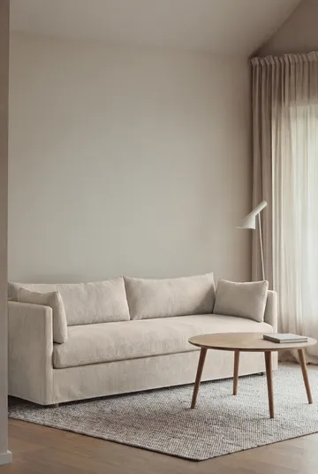 Linnevik sofa - Jump Beige 1956-hvitoljet eik, 4-seters, med skjørt - 1898