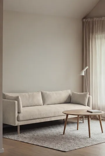 Linnevik sofa - Jump Beige 1956-hvitoljet eik, 4-seters, uten skjørt - 1898
