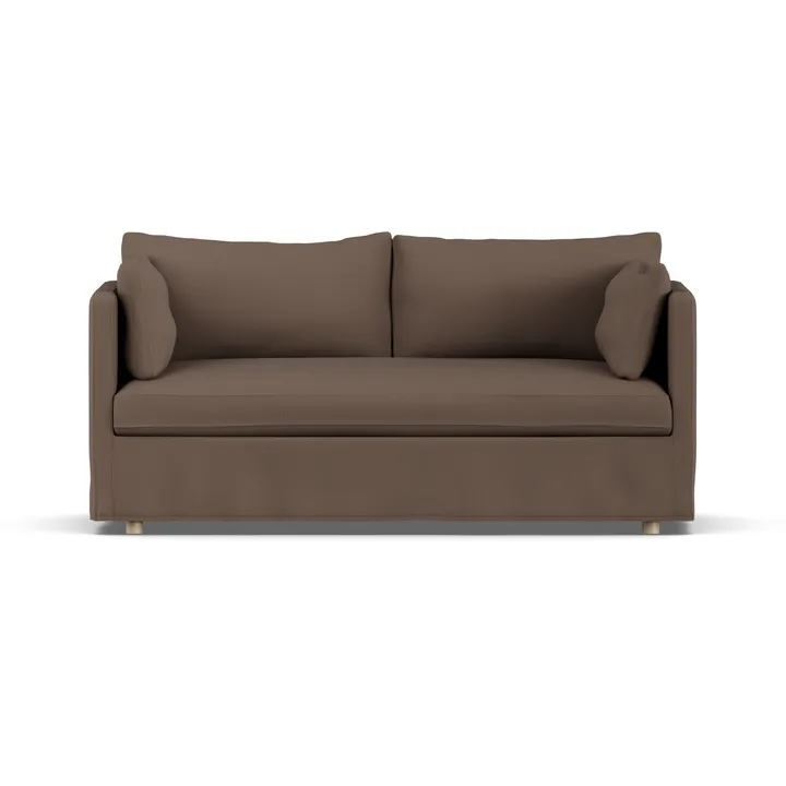 Linnevik sofa - Jump brown 1955-hvitoljet eik, 2-seters, med skjørt - 1898