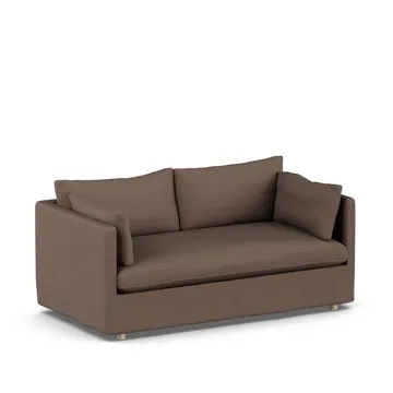 Linnevik sofa - Jump brown 1955-hvitoljet eik, 2-seters, med skjørt - 1898