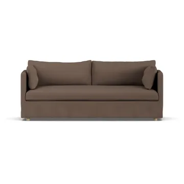 Linnevik sofa - Jump brown 1955-hvitoljet eik, 3-seters, med skjørt - 1898