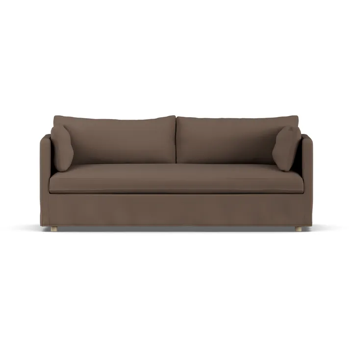 Linnevik sofa - Jump brown 1955-hvitoljet eik, 3-seters, med skjørt - 1898