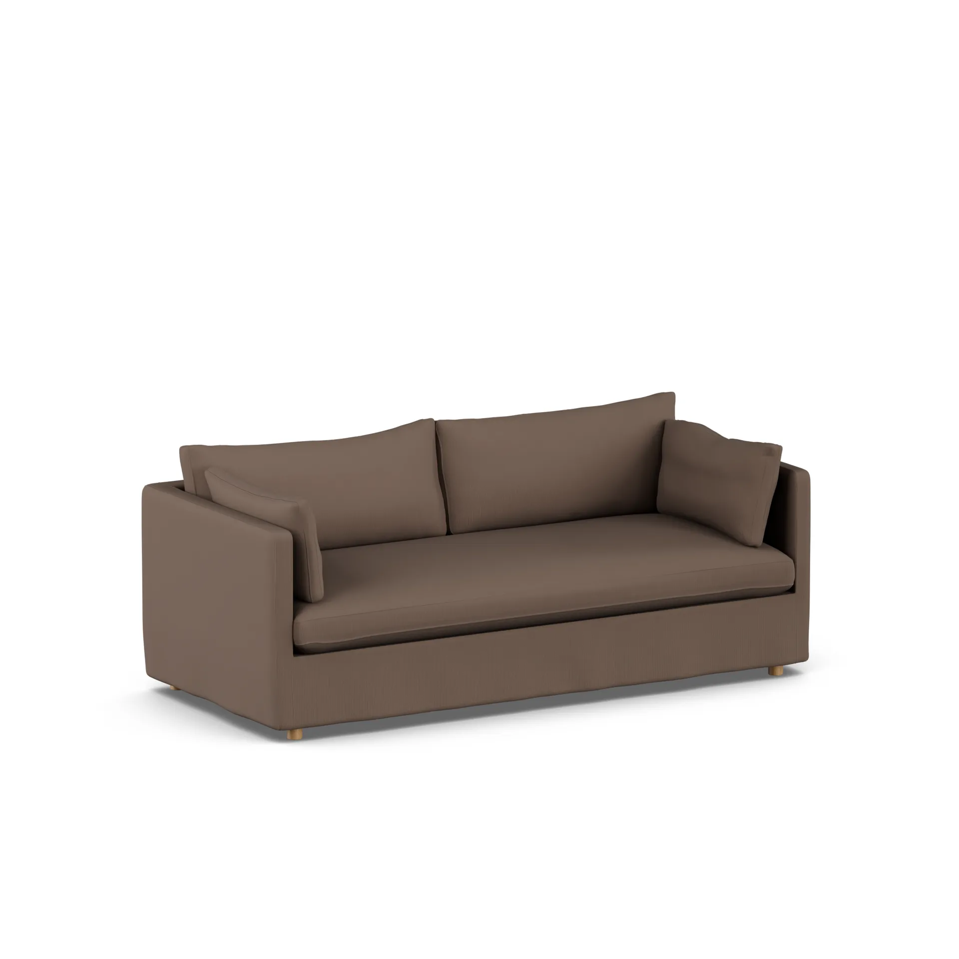 Linnevik sofa, Jump brown 1955-hvitoljet eik, 3-seters, med skjørt 1898