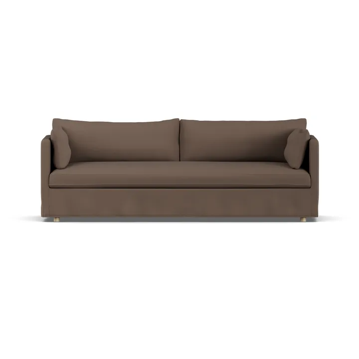Linnevik sofa - Jump brown 1955-hvitoljet eik, 4-seters, med skjørt - 1898