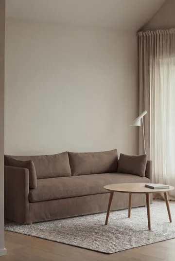 Linnevik sofa - Jump brown 1955-hvitoljet eik, 4-seters, med skjørt - 1898