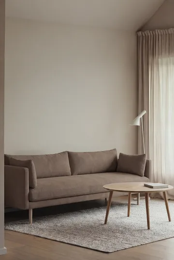 Linnevik sofa - Jump Brown 1955-hvitoljet eik, 4-seters, uten skjørt - 1898