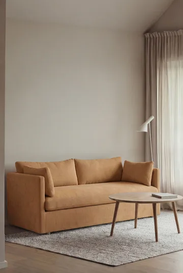 Linnevik sofa - Jump Honey 1959-hvitoljet eik, 2-seters, med skjørt - 1898