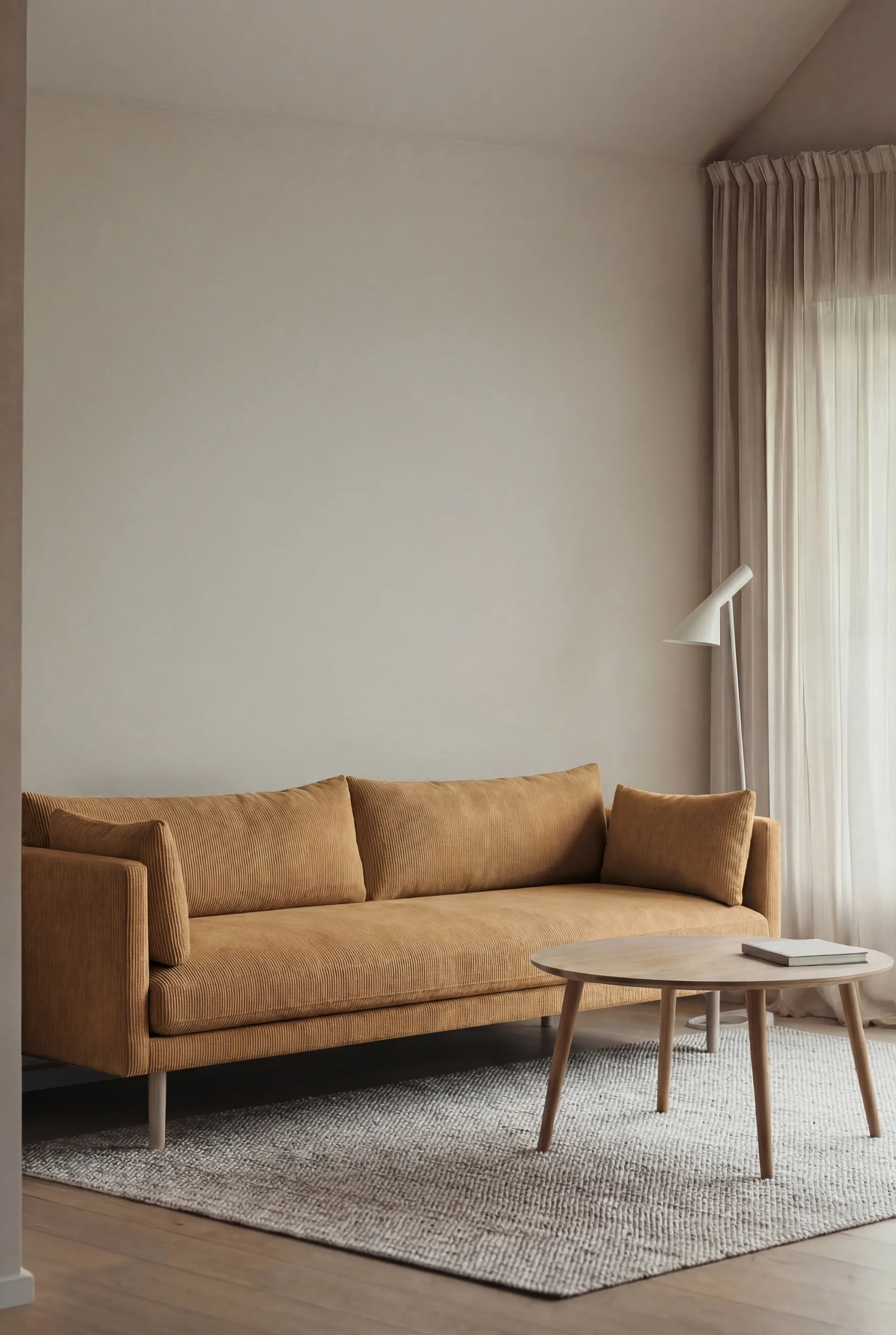 Linnevik sofa, Jump Honey 1959-hvitoljet eik, 4-seters, uten skjørt 1898