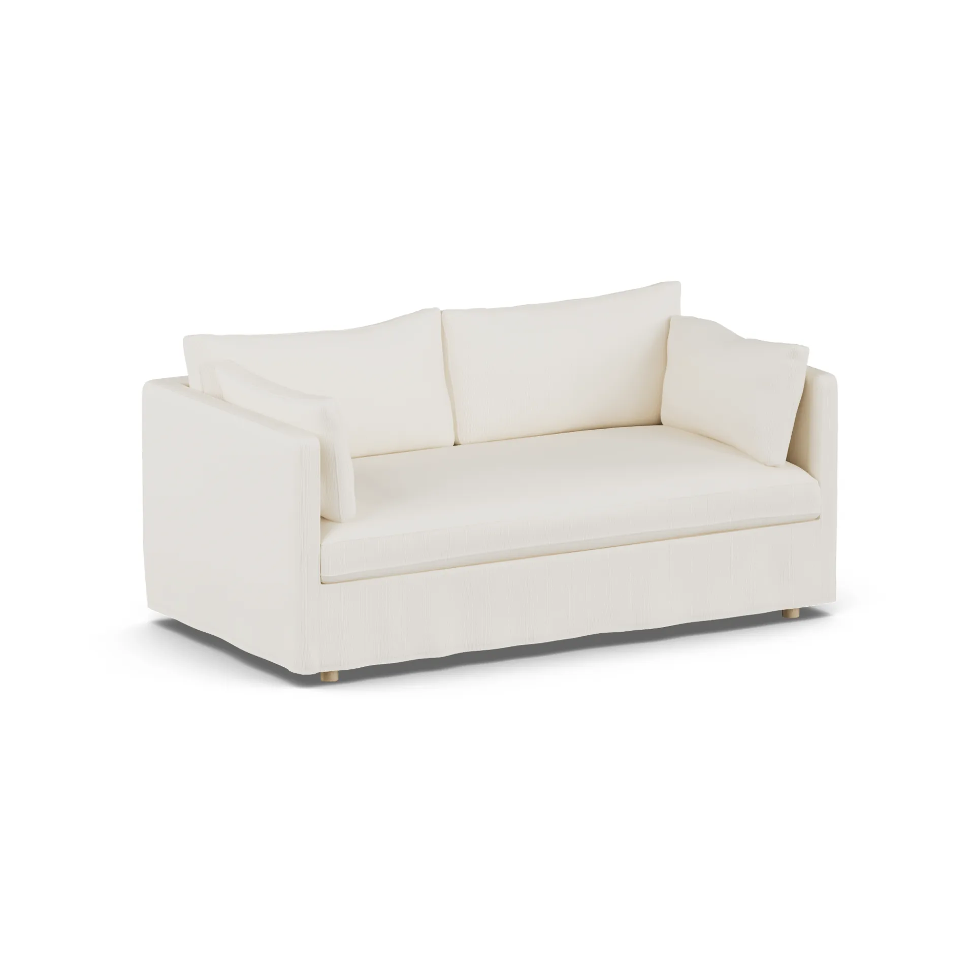 Linnevik sofa, Jump off white 1954-hvitoljet eik, 2-seters, med skjørt 1898