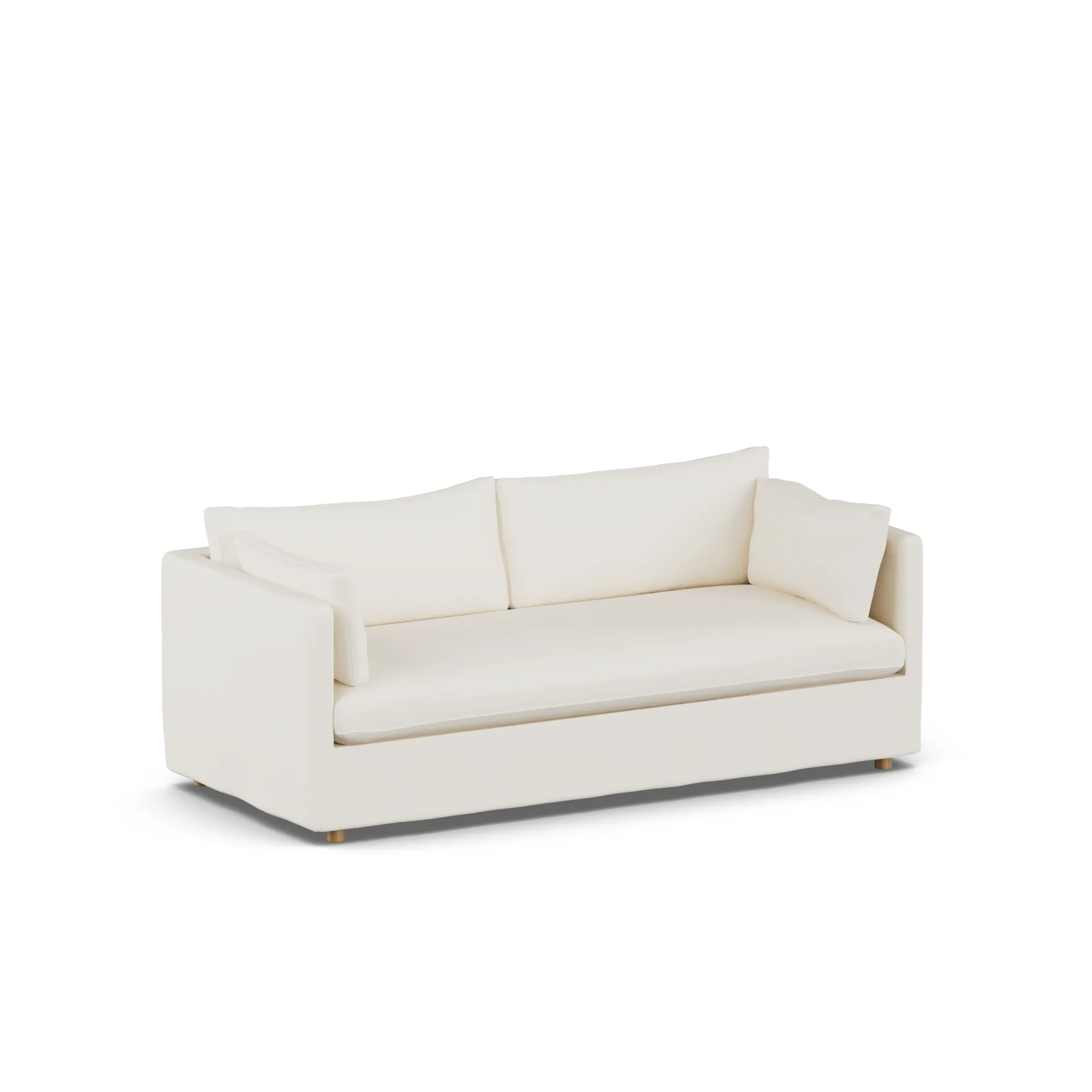 Linnevik sofa, Jump off white 1954-hvitoljet eik, 3-seters, med skjørt 1898