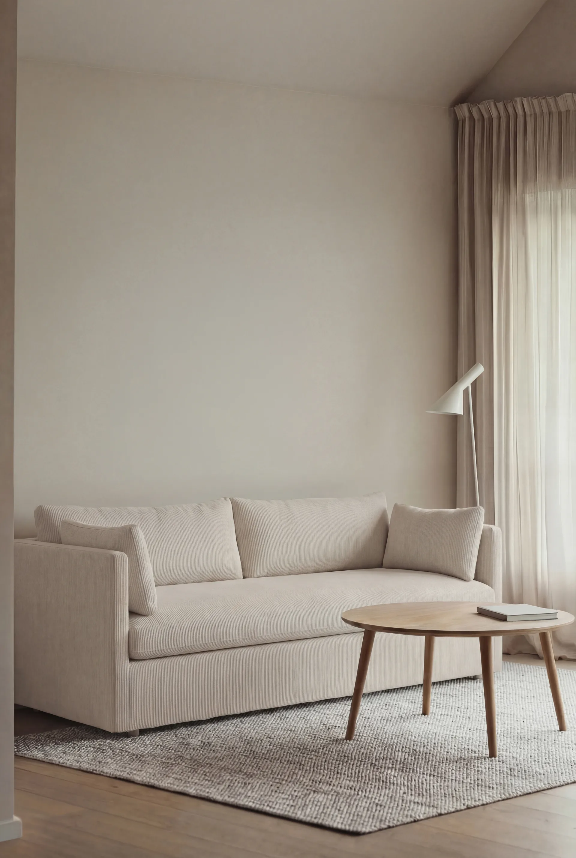 Linnevik sofa, Jump off white 1954-hvitoljet eik, 3-seters, med skjørt 1898