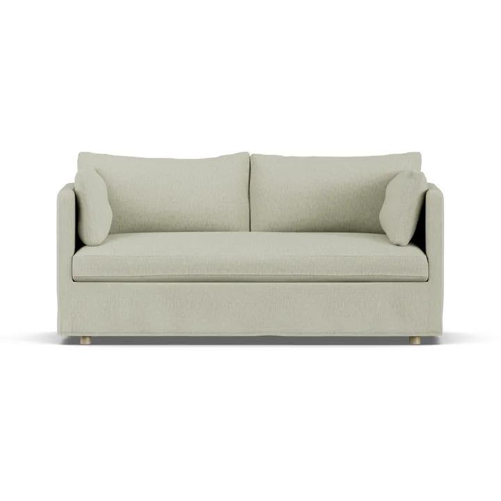 Linnevik sofa - Luiza Beige 3981-hvitoljet eik, 2-seters, med skjørt - 1898