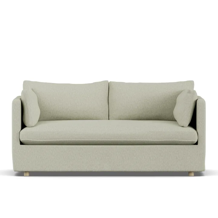 Linnevik sofa - Luiza Beige 3981-hvitoljet eik, 2-seters, med skjørt - 1898