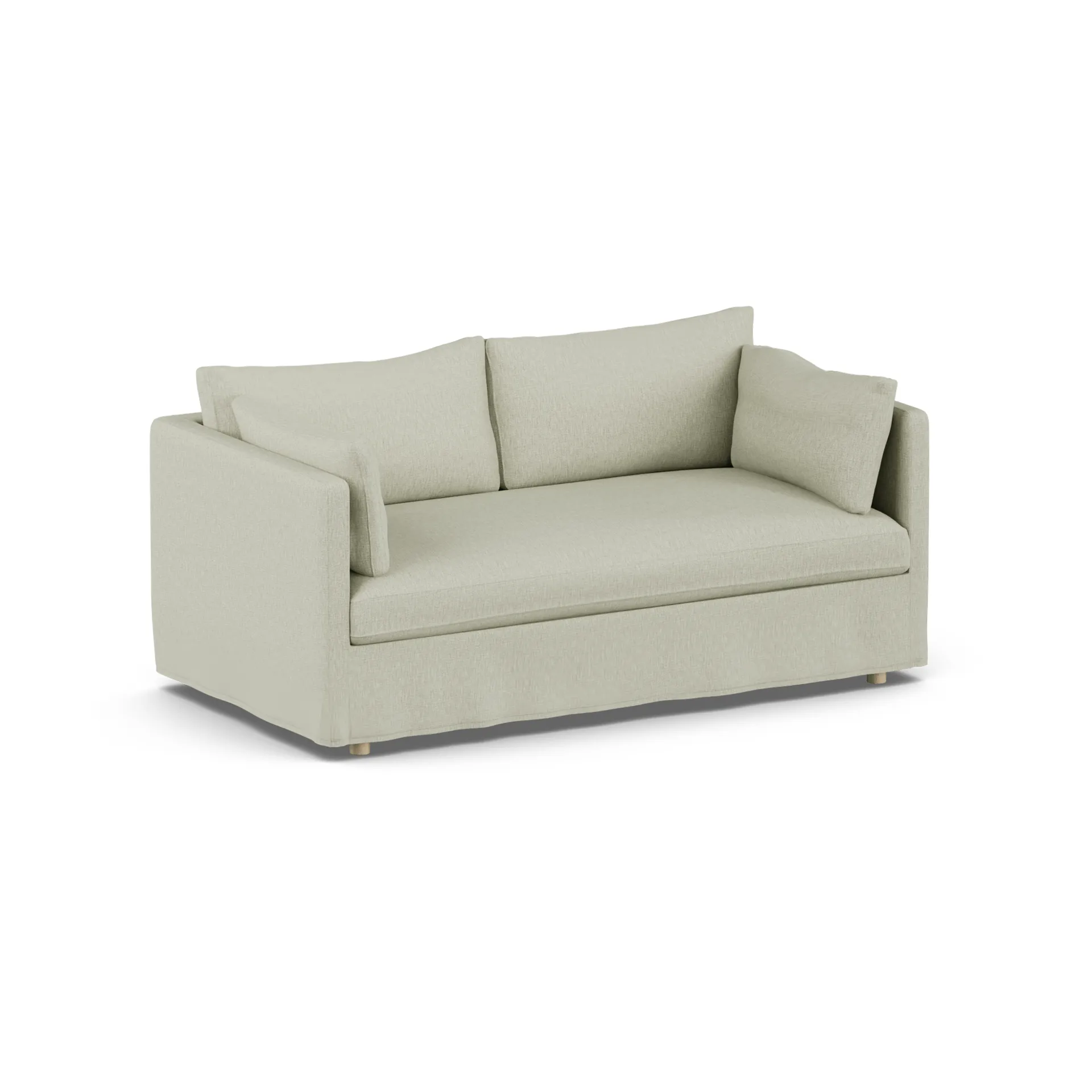 Linnevik sofa, Luiza Beige 3981-hvitoljet eik, 2-seters, med skjørt 1898
