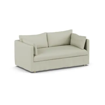 Linnevik sofa - Luiza Beige 3981-hvitoljet eik, 2-seters, med skjørt - 1898