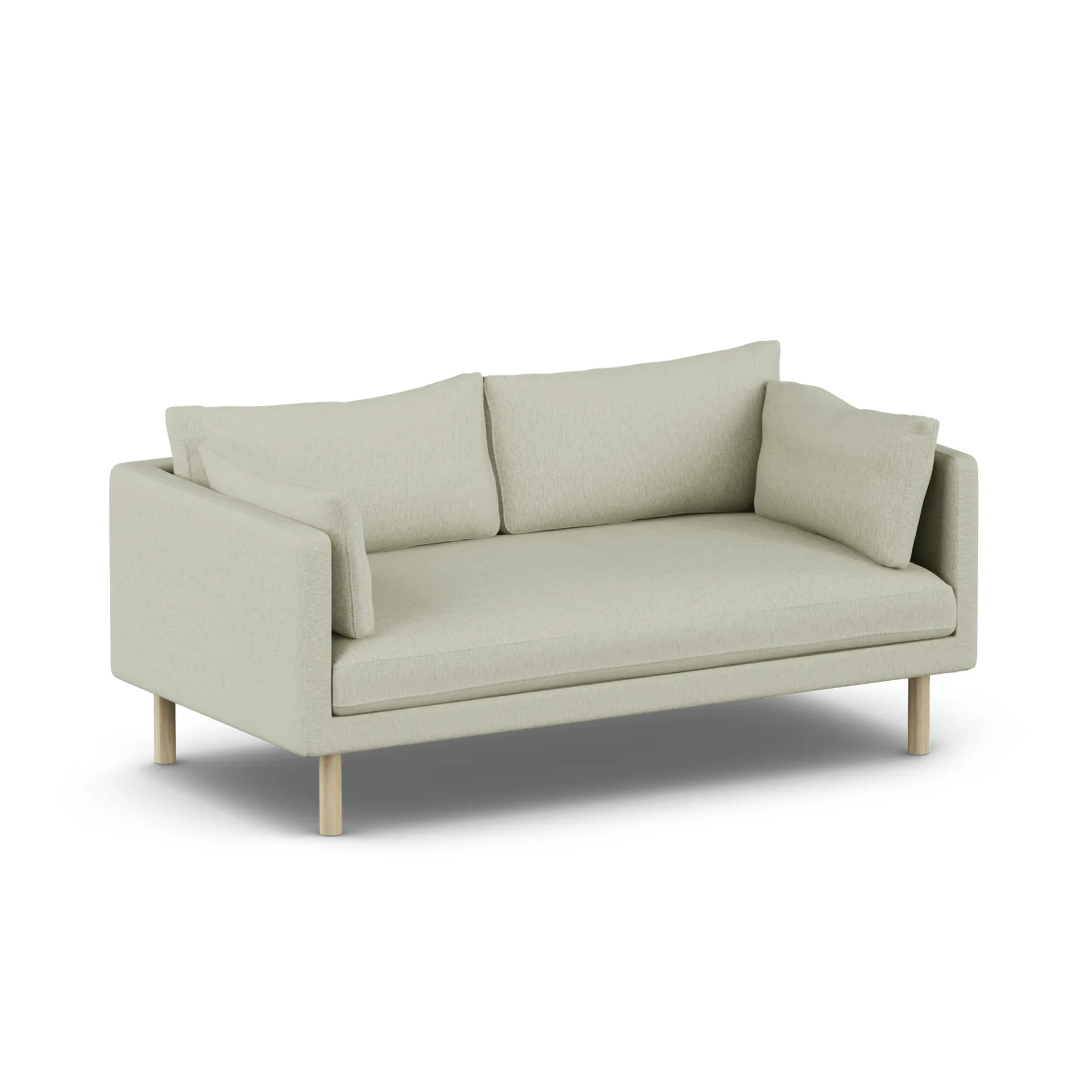 Linnevik sofa, Luiza Beige 3981-hvitoljet eik, 2-seters, uten skjørt 1898