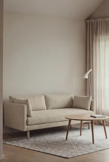 Linnevik sofa - Luiza Beige 3981-hvitoljet eik, 2-seters, uten skjørt - 1898
