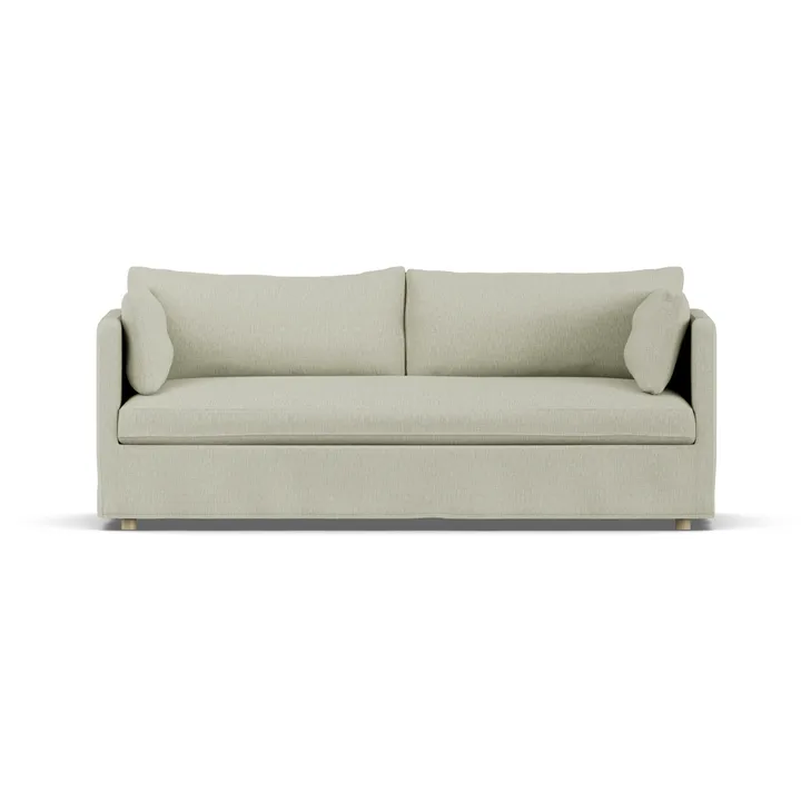 Linnevik sofa - Luiza Beige 3981-hvitoljet eik, 3-seters, med skjørt - 1898