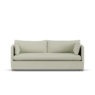 Linnevik sofa - Luiza Beige 3981-hvitoljet eik, 3-seters, med skjørt - 1898