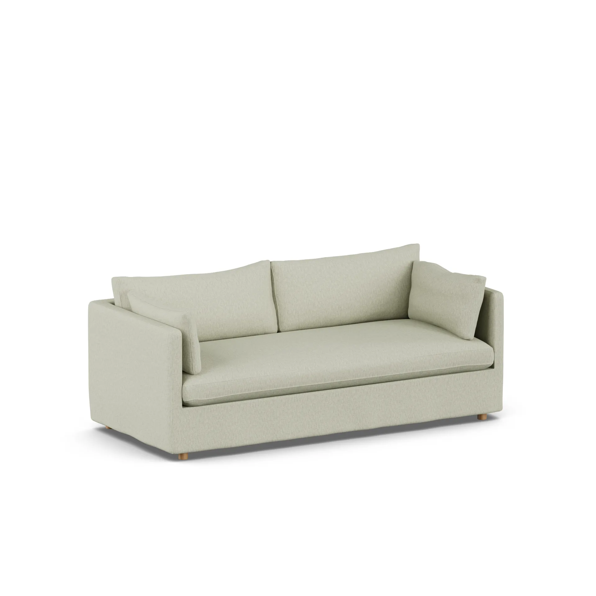 Linnevik sofa, Luiza Beige 3981-hvitoljet eik, 3-seters, med skjørt 1898
