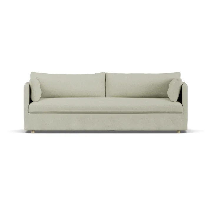 Linnevik sofa - Luiza beige 3981-hvitoljet eik, 4-seters, med skjørt - 1898