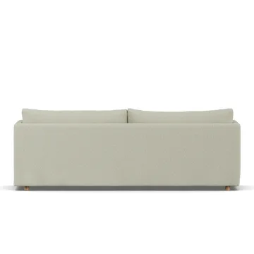 Linnevik sofa - Luiza beige 3981-hvitoljet eik, 4-seters, med skjørt - 1898