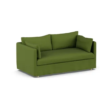 Linnevik sofa - Luiza Green 3975-hvitoljet eik, 2-seters, med skjørt - 1898