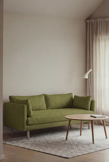 Linnevik sofa - Luiza Green 3975-hvitoljet eik, 2-seters, uten skjørt - 1898