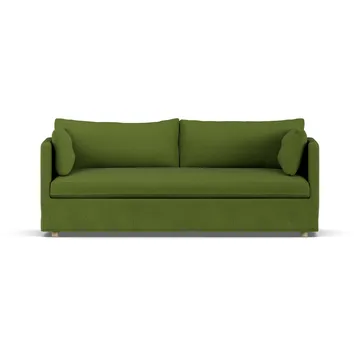 Linnevik sofa - Luiza green 3975-hvitoljet eik, 3-seters, med skjørt - 1898