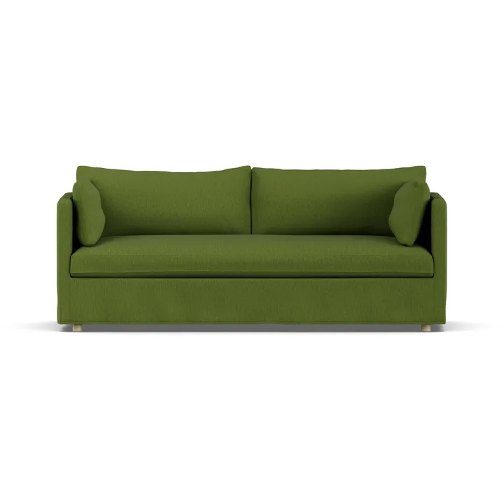 Linnevik sofa - Luiza green 3975-hvitoljet eik, 3-seters, med skjørt - 1898
