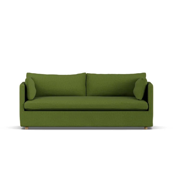 Linnevik sofa - Luiza green 3975-hvitoljet eik, 3-seters, med skjørt - 1898