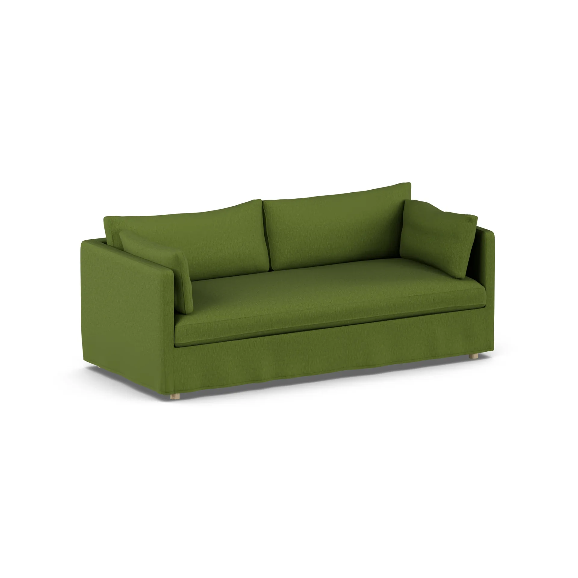 Linnevik sofa, Luiza green 3975-hvitoljet eik, 3-seters, med skjørt 1898