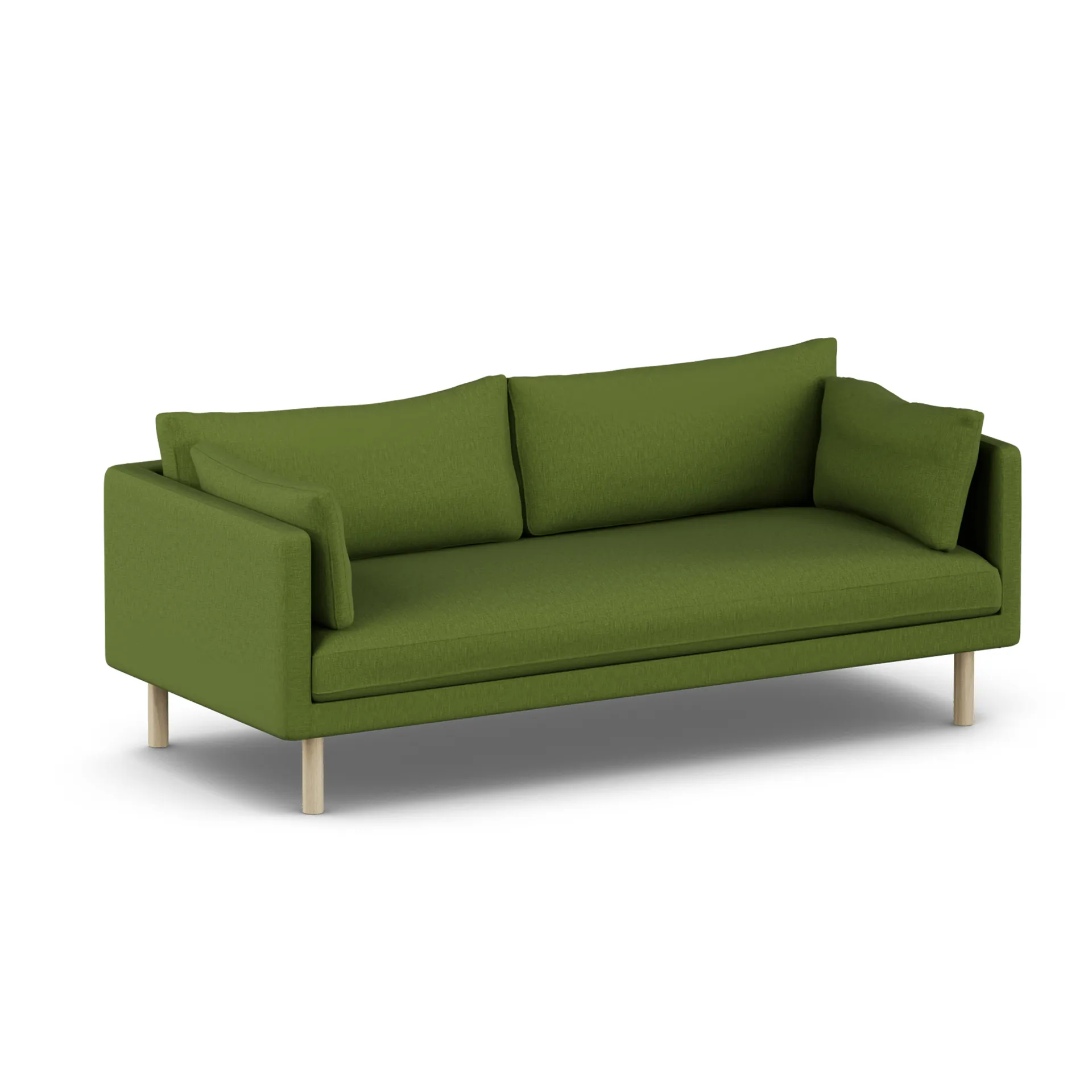 Linnevik sofa, Luiza Green 3975-hvitoljet eik, 3-seters, uten skjørt 1898