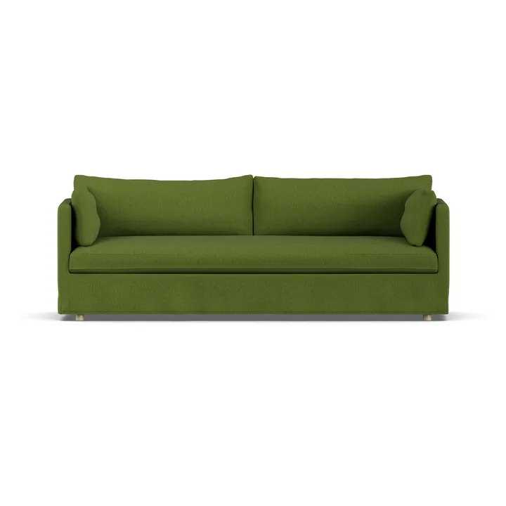 Linnevik sofa - Luiza Green 3975-hvitoljet eik, 4-seters, med skjørt - 1898