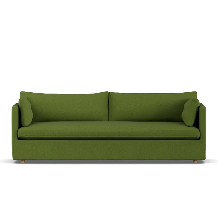 Linnevik sofa - Luiza Green 3975-hvitoljet eik, 4-seters, med skjørt - 1898