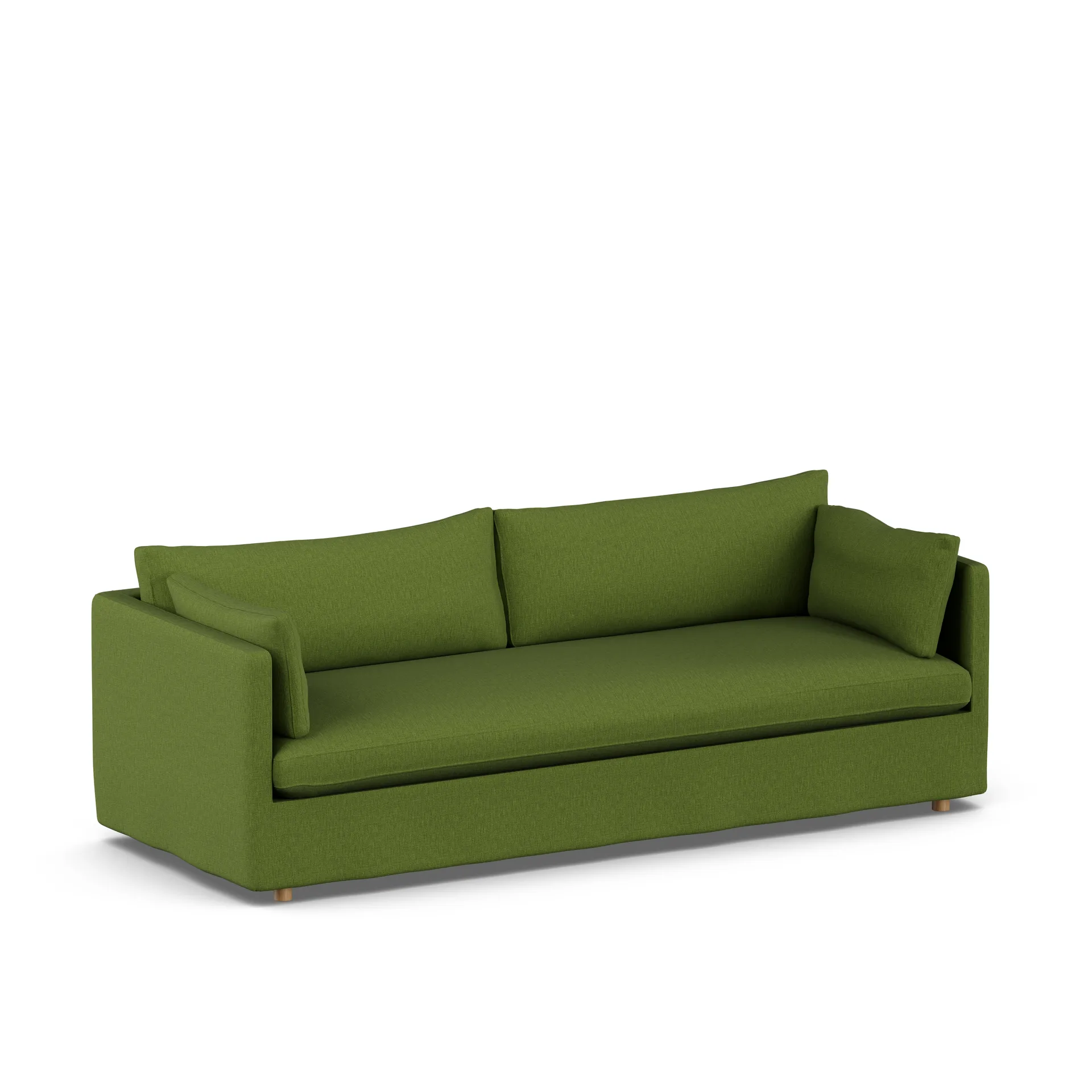 Linnevik sofa, Luiza Green 3975-hvitoljet eik, 4-seters, med skjørt 1898