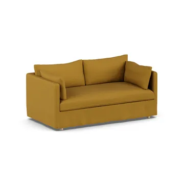 Linnevik sofa - Luiza Mustard 3972-hvitoljet eik, 2-seters, med skjørt - 1898