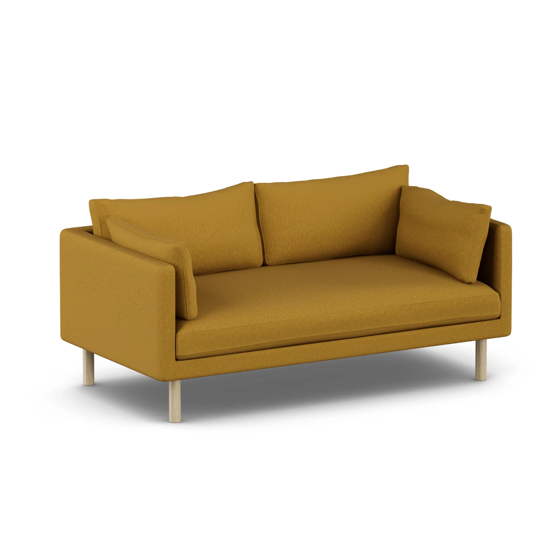 Linnevik sofa, Luiza Mustard 3972-hvitoljet eik, 2-seters, uten skjørt 1898