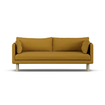 Linnevik sofa - Luiza Mustard 3972-hvitoljet eik, 3-seters, uten skjørt - 1898