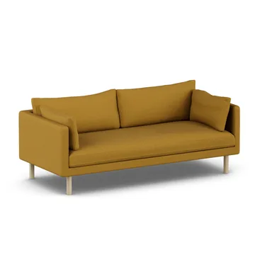 Linnevik sofa - Luiza Mustard 3972-hvitoljet eik, 3-seters, uten skjørt - 1898