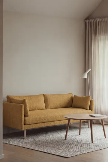Linnevik sofa - Luiza Mustard 3972-hvitoljet eik, 3-seters, uten skjørt - 1898