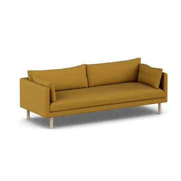Linnevik sofa - Luiza Mustard 3972-hvitoljet eik, 4-seters, uten skjørt - 1898