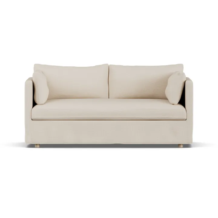 Linnevik sofa - Same Beige 6670-hvitoljet eik, 2-seters, med skjørt - 1898
