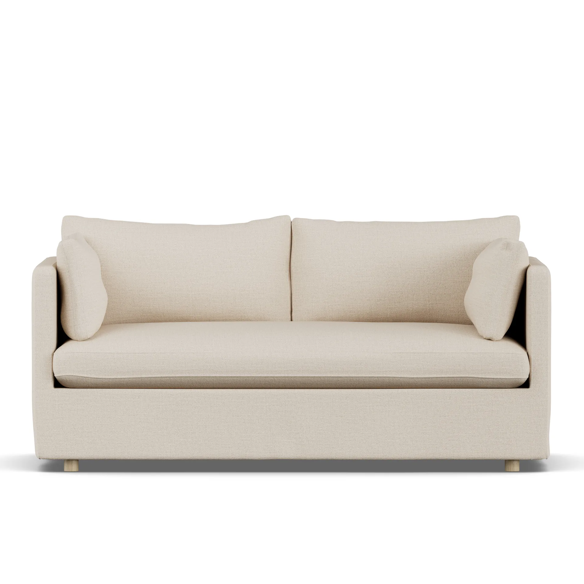 Linnevik sofa, Same Beige 6670-hvitoljet eik, 2-seters, med skjørt 1898