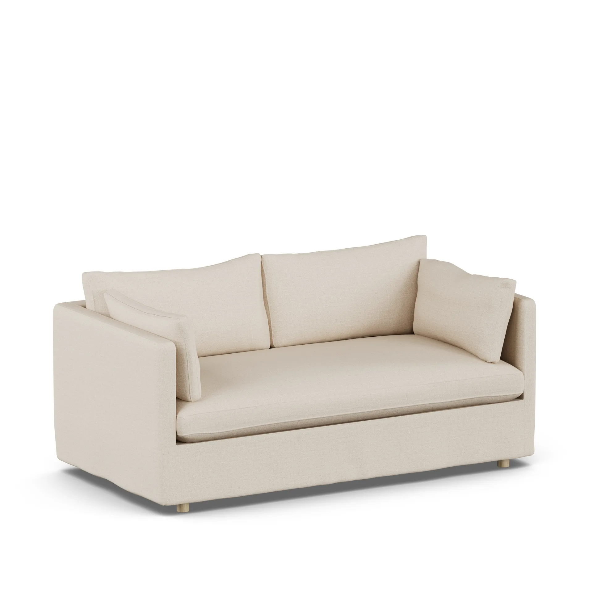 Linnevik sofa, Same Beige 6670-hvitoljet eik, 2-seters, med skjørt 1898