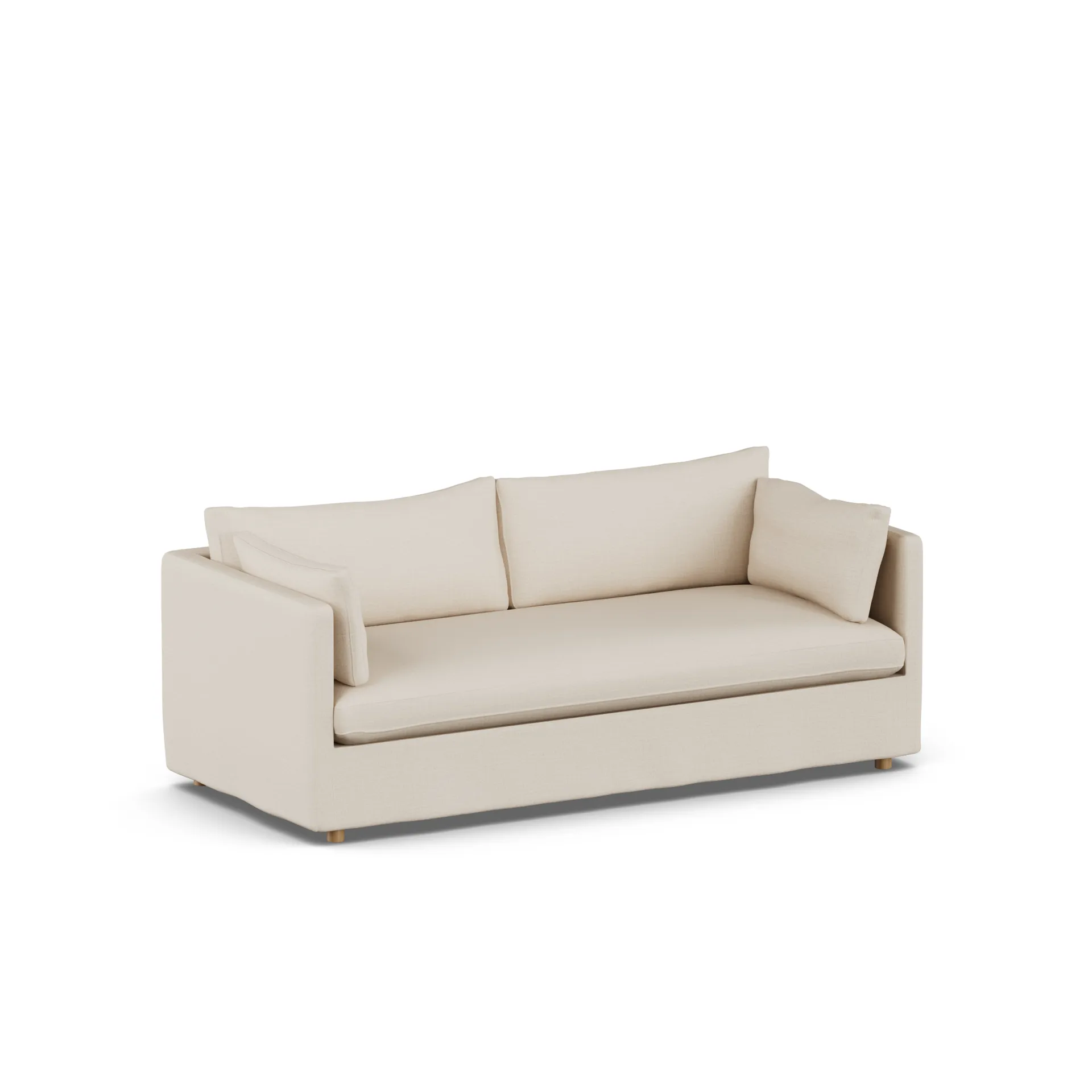 Linnevik sofa, Same Beige 6670-hvitoljet eik, 3-seters, med skjørt 1898
