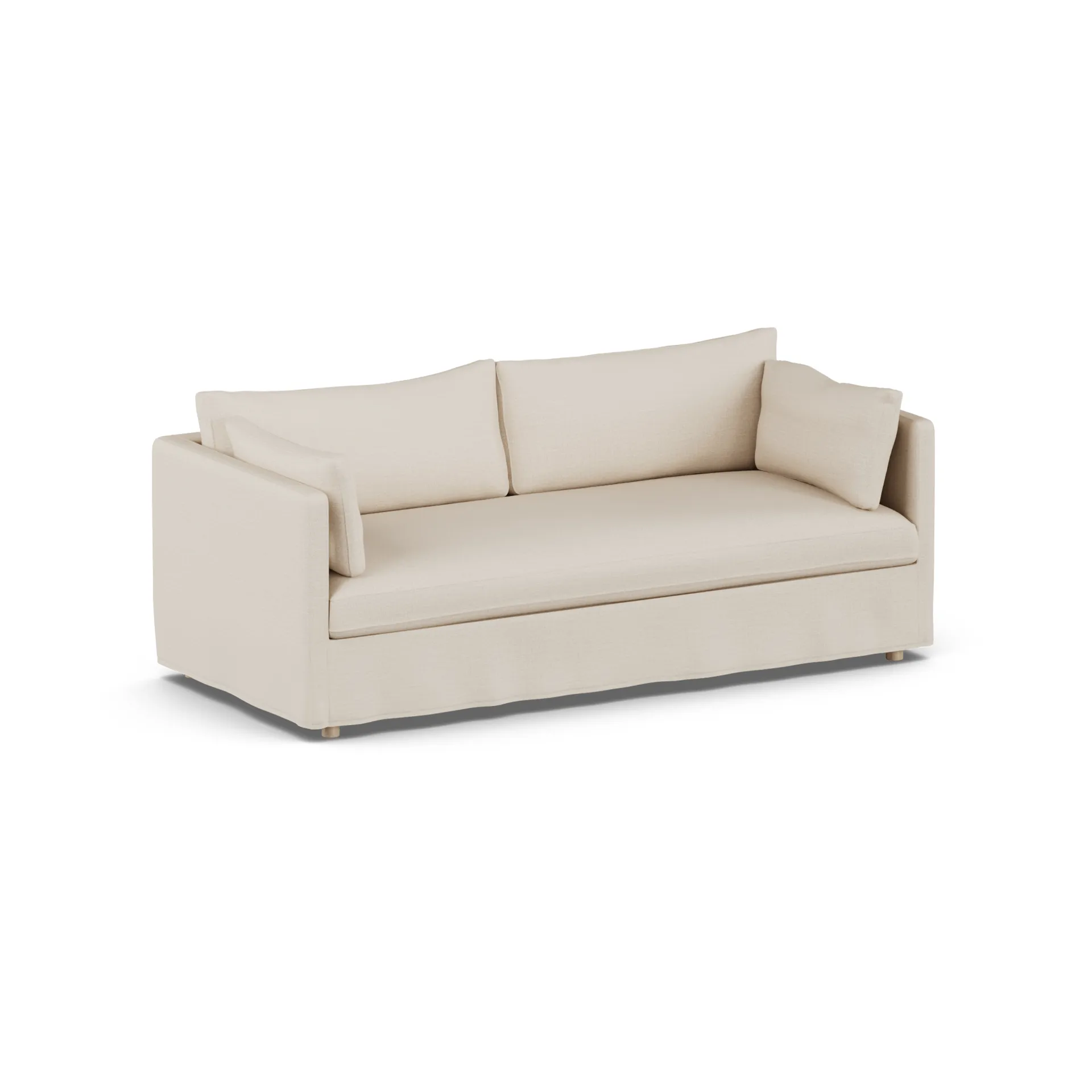 Linnevik sofa, Same Beige 6670-hvitoljet eik, 3-seters, med skjørt 1898