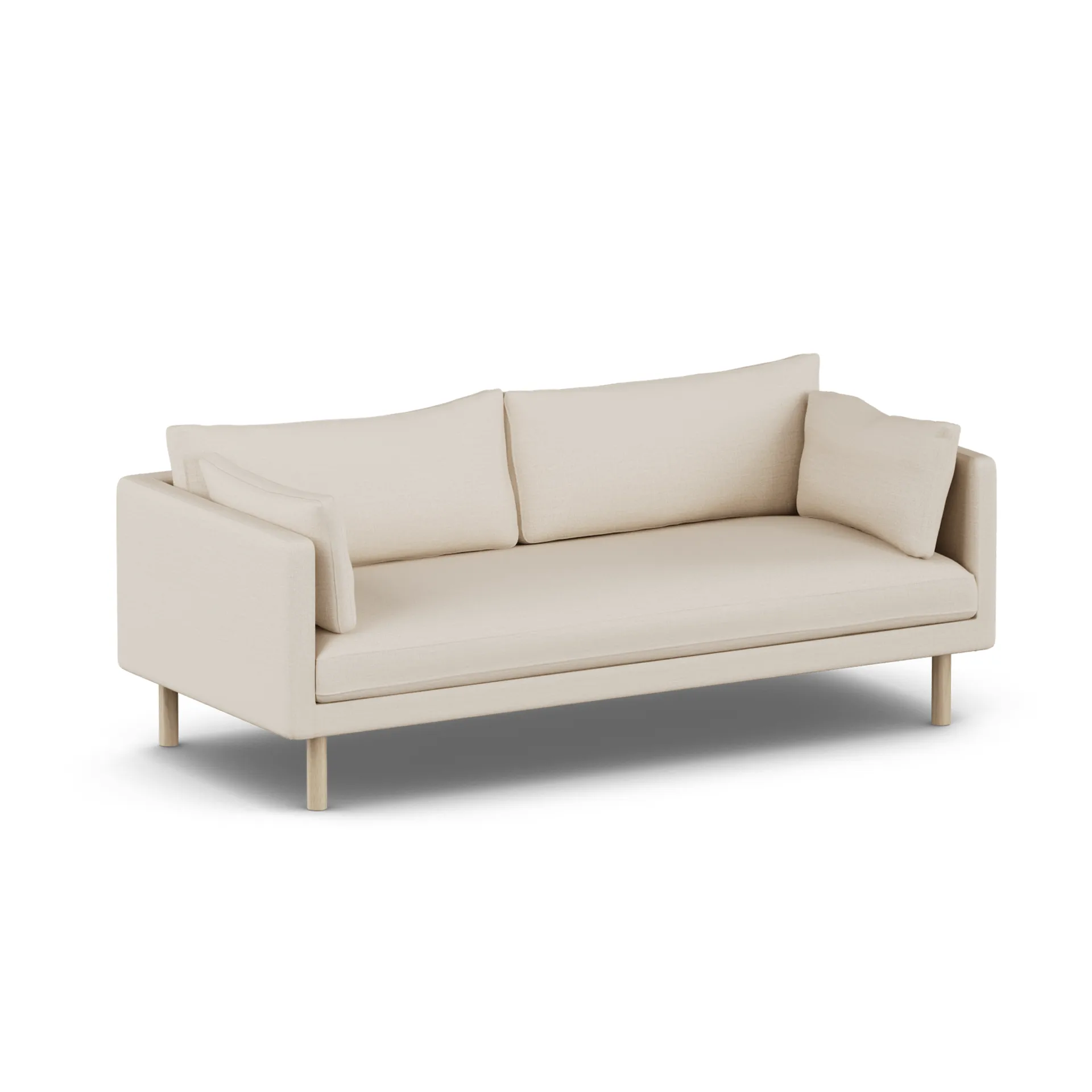 Linnevik sofa, Same Beige 6670-hvitoljet eik, 3-seters, uten skjørt 1898