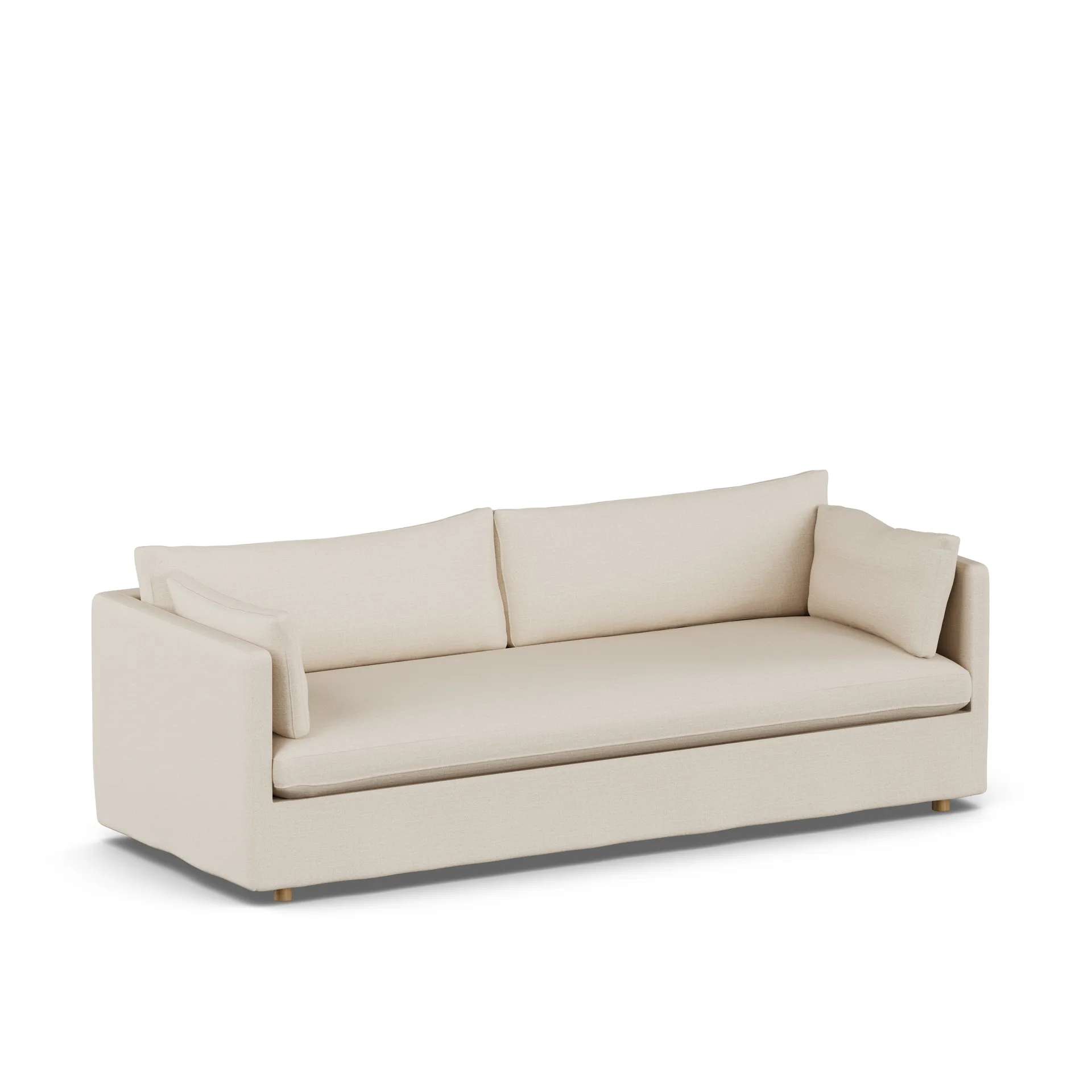 Linnevik sofa, Same Beige 6670-hvitoljet eik, 4-seters, med skjørt 1898