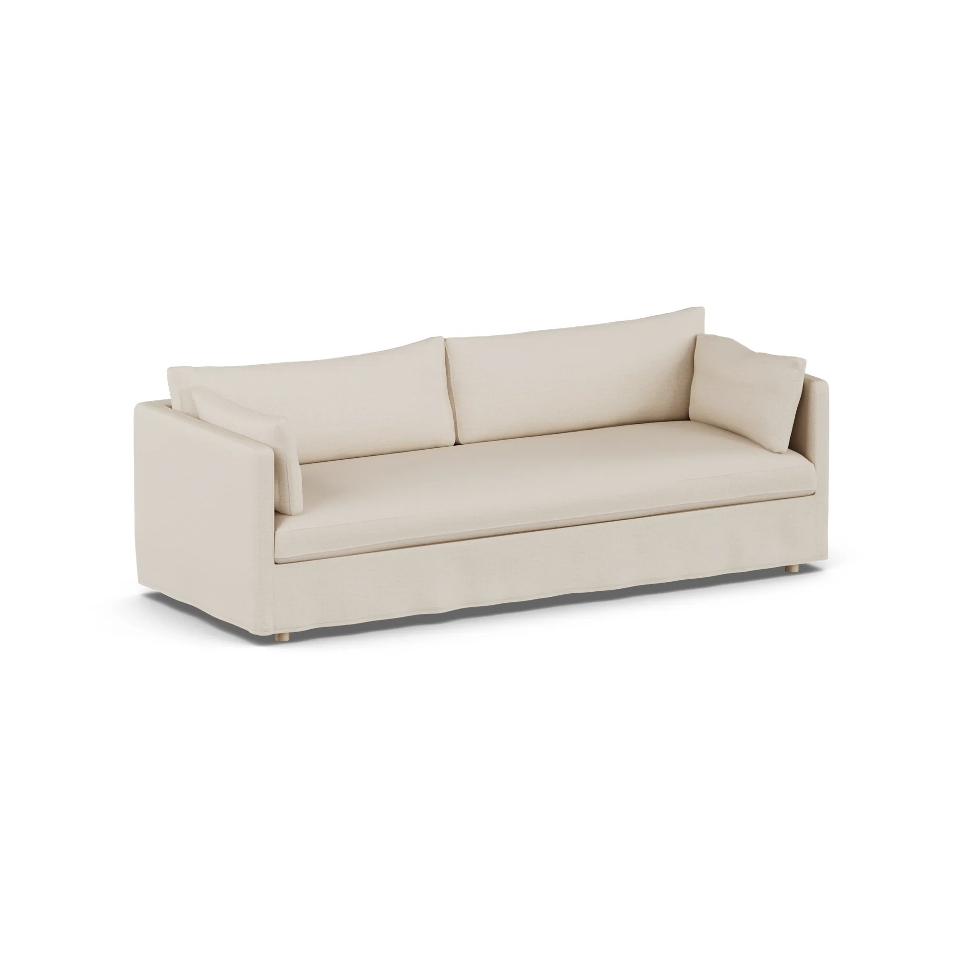 Linnevik sofa, Same Beige 6670-hvitoljet eik, 4-seters, med skjørt 1898
